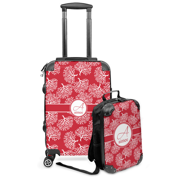 Custom Coral Kids 2-Piece Luggage Set - Suitcase & Backpack (Personalized)