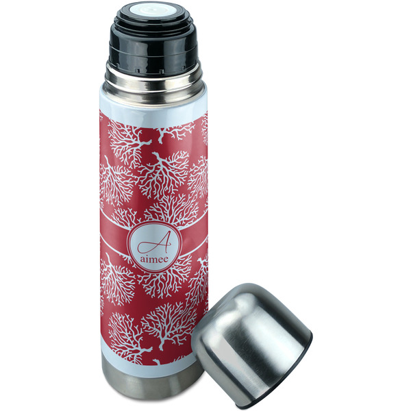 Coral Thermos - Lid Off