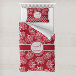 Coral Toddler Bedding w/ Name and Initial