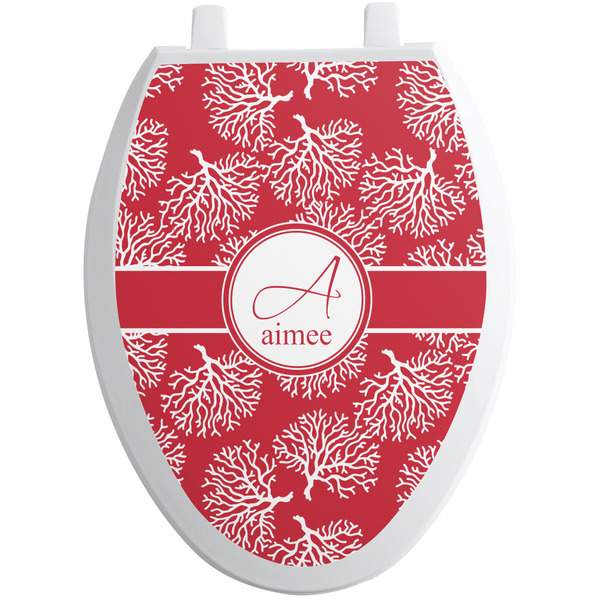 Custom Coral Toilet Seat Decal - Elongated (Personalized)