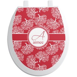 Coral Toilet Seat Decal - Round (Personalized)