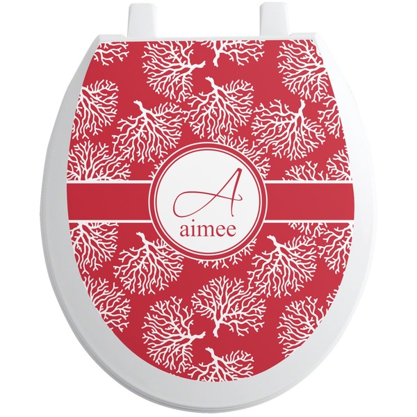 Custom Coral Toilet Seat Decal - Round (Personalized)