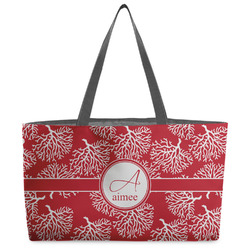 Coral Beach Totes Bag - w/ Black Handles (Personalized)
