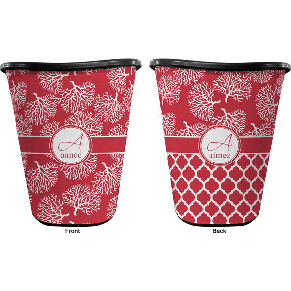 Coral Trash Can Black - Front and Back - Apvl