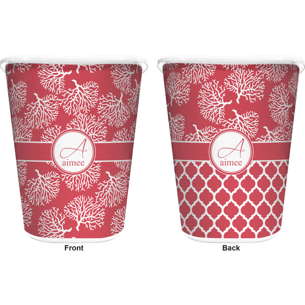 Coral Trash Can White - Front and Back - Apvl