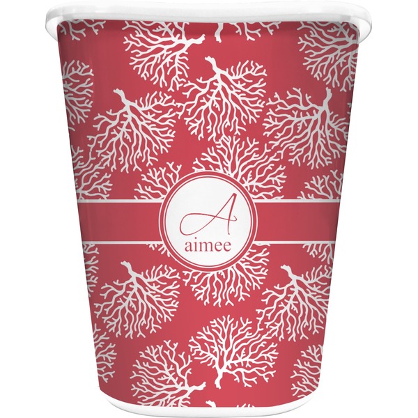 Custom Coral Waste Basket (Personalized)