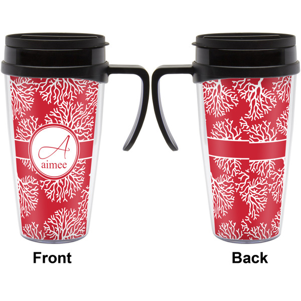 Coral Travel Mug with Black Handle - Approval