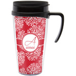 Coral Acrylic Travel Mug with Handle (Personalized)