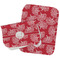 Coral Two Rectangle Burp Cloths - Open & Folded