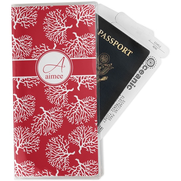 Custom Coral Travel Document Holder