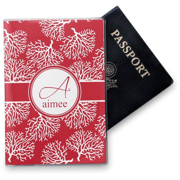 Custom Coral Vinyl Passport Holder (Personalized)