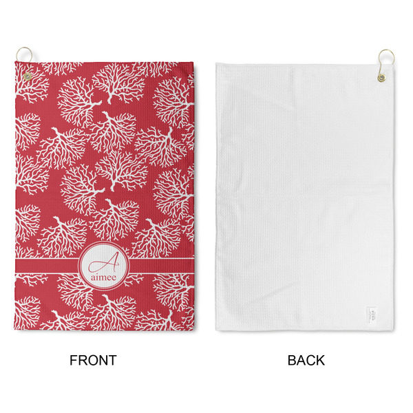 Coral Waffle Weave Golf Towel - Approval