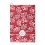Coral Waffle Weave Golf Towel (Personalized)