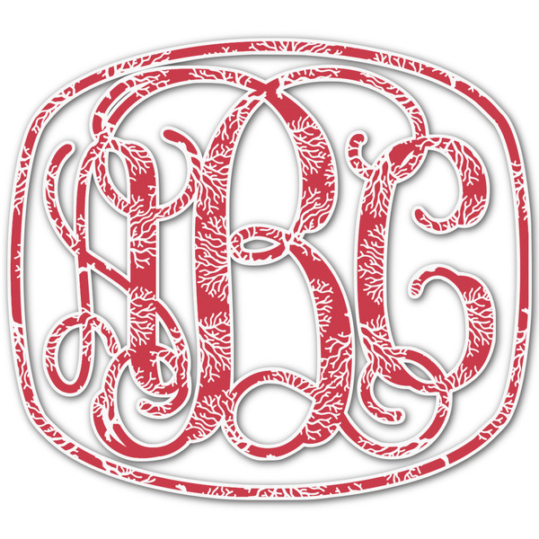 Custom Coral Monogram Decal - Small (Personalized)