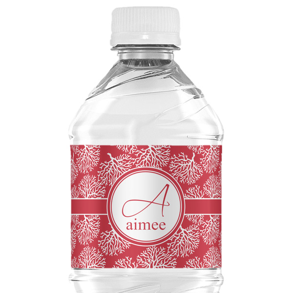 Custom Coral Water Bottle Labels - Custom Sized (Personalized)