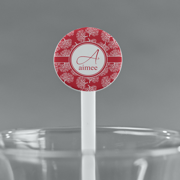 Coral White Plastic 7" Stir Stick - Round - Main