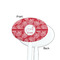 Coral White Plastic 7" Stir Stick - Single Sided - Oval - Front & Back