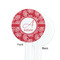 Coral White Plastic 7" Stir Stick - Single Sided - Round - Front & Back