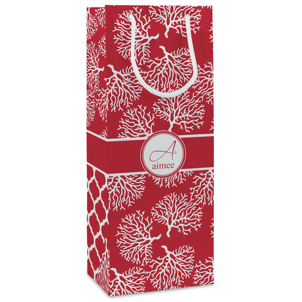 Custom Coral Wine Gift Bags - Gloss (Personalized)