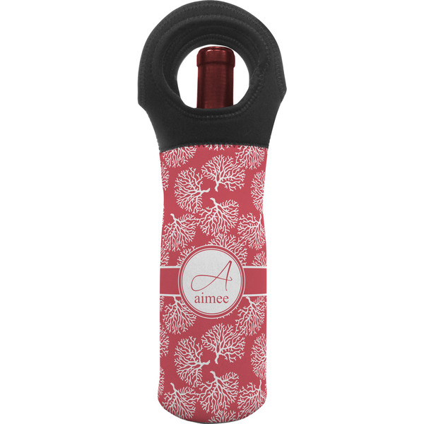 Custom Coral Wine Tote Bag (Personalized)