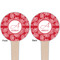 Coral Wooden 4" Food Pick - Round - Double Sided - Front & Back