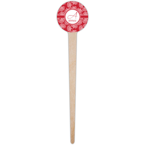 Coral Wooden 4" Food Pick - Round - Single Pick