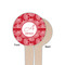 Coral Wooden 4" Food Pick - Round - Single Sided - Front & Back