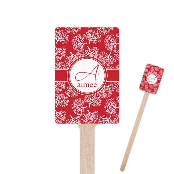 Custom Coral Rectangle Wooden Stir Sticks (Personalized)