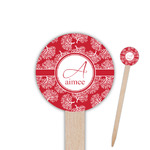 Coral Round Wooden Food Picks (Personalized)