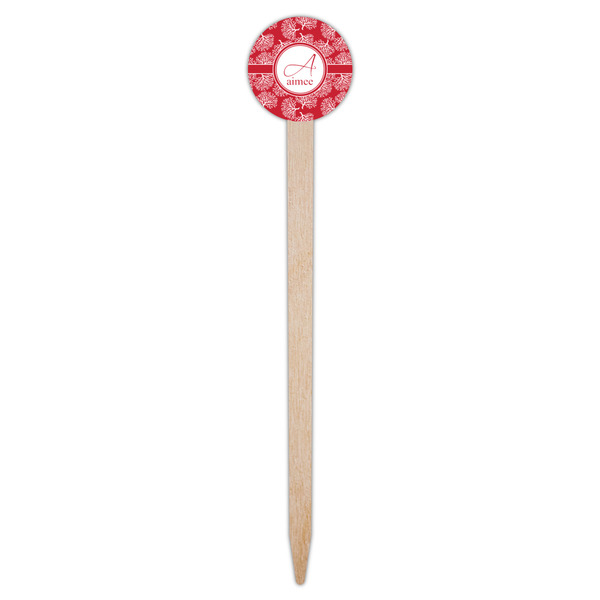 Coral Wooden 6" Food Pick - Round - Single Pick