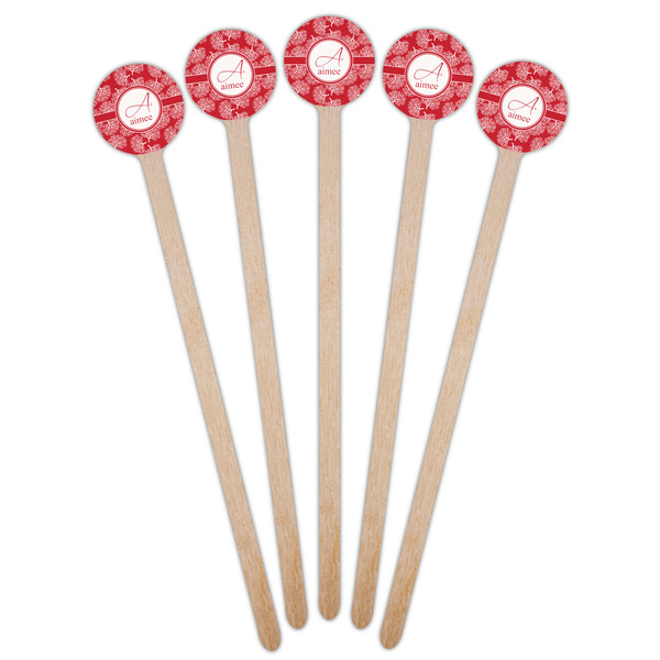 Coral Wooden 6" Stir Stick - Round - Fan View