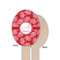 Coral Wooden Food Pick - Oval - Single Sided - Front & Back