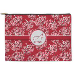 Coral Zipper Pouch - Large - 12.5"x8.5" (Personalized)