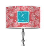 Coral & Teal 12" Drum Lamp Shade - Poly-film (Personalized)