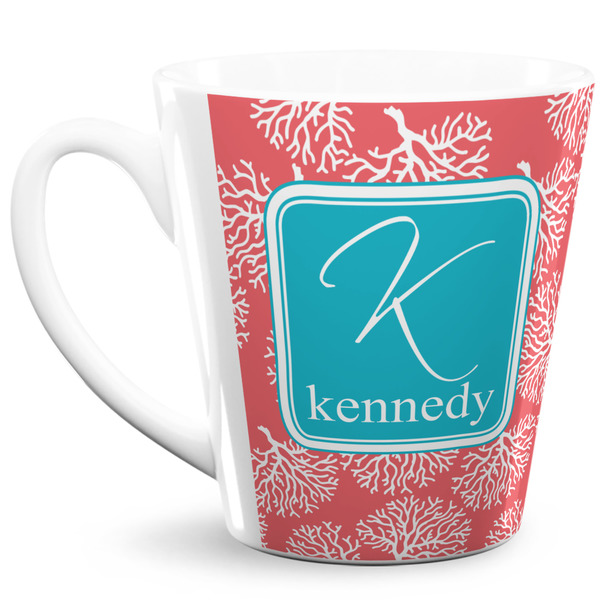 Custom Coral & Teal 12 Oz Latte Mug (Personalized)