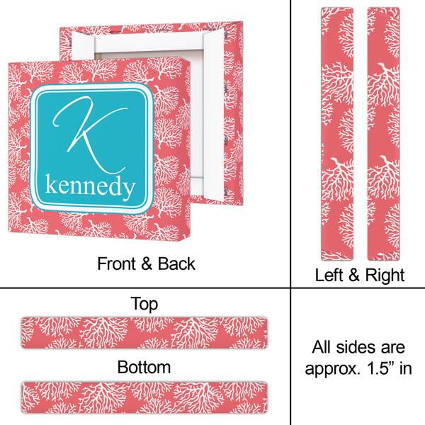 Coral & Teal 12x12 - Canvas Print - Approval