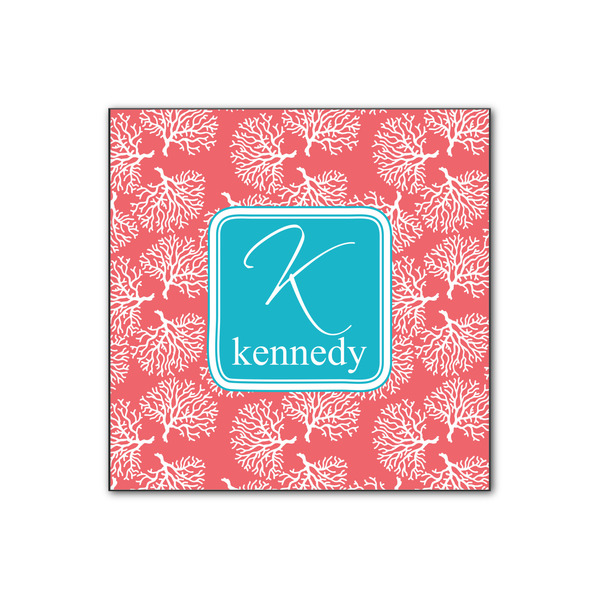 Custom Coral & Teal Wood Print - 12x12 (Personalized)