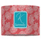 Coral & Teal 16" Drum Lampshade - FRONT (Fabric)