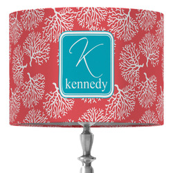 Coral & Teal 16" Drum Lamp Shade - Fabric (Personalized)