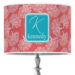 Coral & Teal Drum Lamp Shade (Personalized)