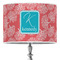 Coral & Teal 16" Drum Lampshade - ON STAND (Poly Film)