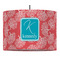 Coral & Teal 16" Drum Pendant Lamp - Fabric (Personalized)