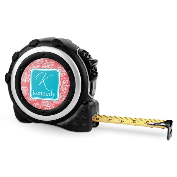 Custom Coral & Teal Tape Measure - 16 Ft (Personalized)