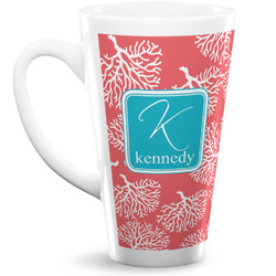 Coral & Teal Latte Mug (Personalized)