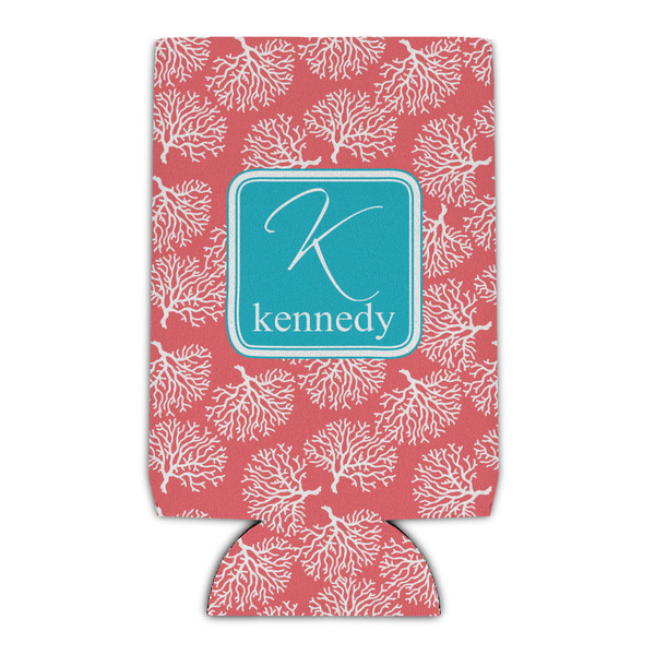 Custom Coral & Teal Can Cooler (Personalized)