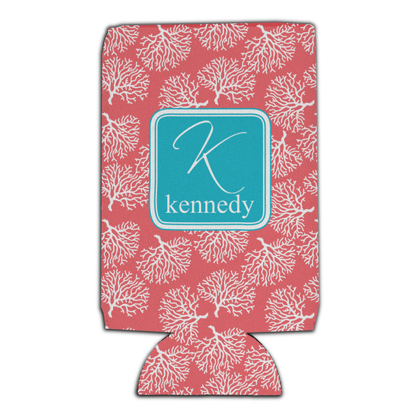 Coral & Teal 16oz Can Sleeve - Set of 4 - FRONT