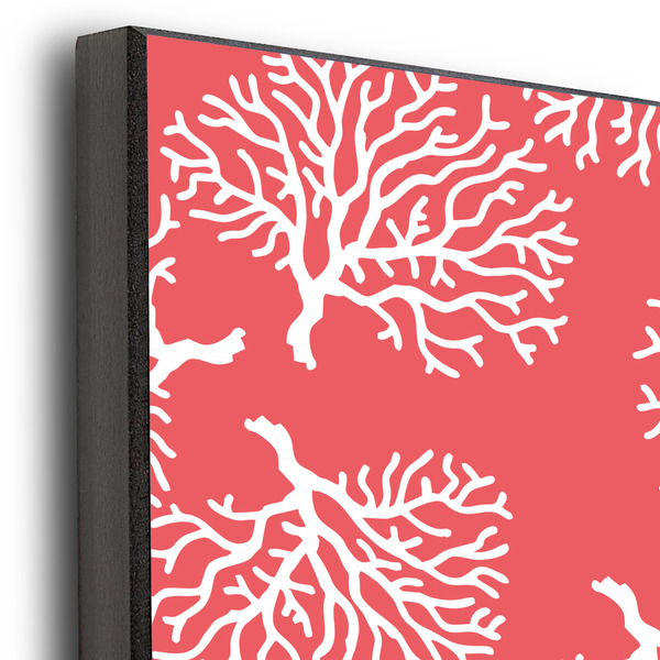 Coral & Teal 16x20 Wood Print - Closeup
