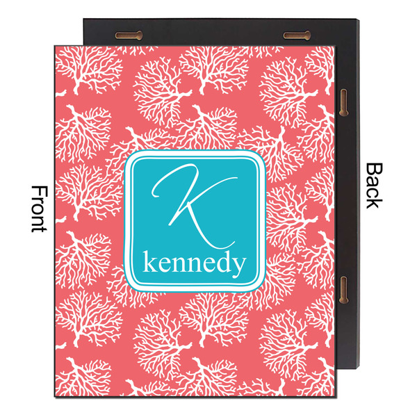 Coral & Teal 16x20 Wood Print - Front & Back View