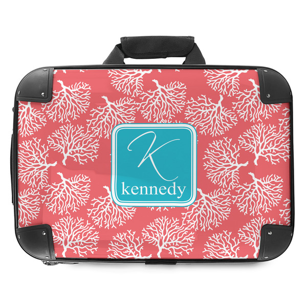 Custom Coral & Teal Hard Shell Briefcase - 18" (Personalized)