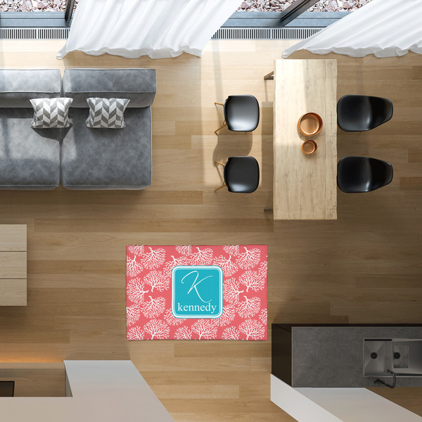 Coral & Teal 2'x3' Indoor Area Rugs - IN CONTEXT